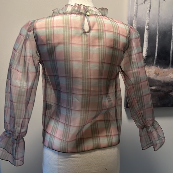 NWT Simon’s -and April sheer plaid blouse - Picture 4 of 6